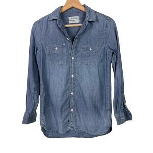 Madewell Women's Classic‎ Chambray Button Up Long Sleeve Shirt Size XXS